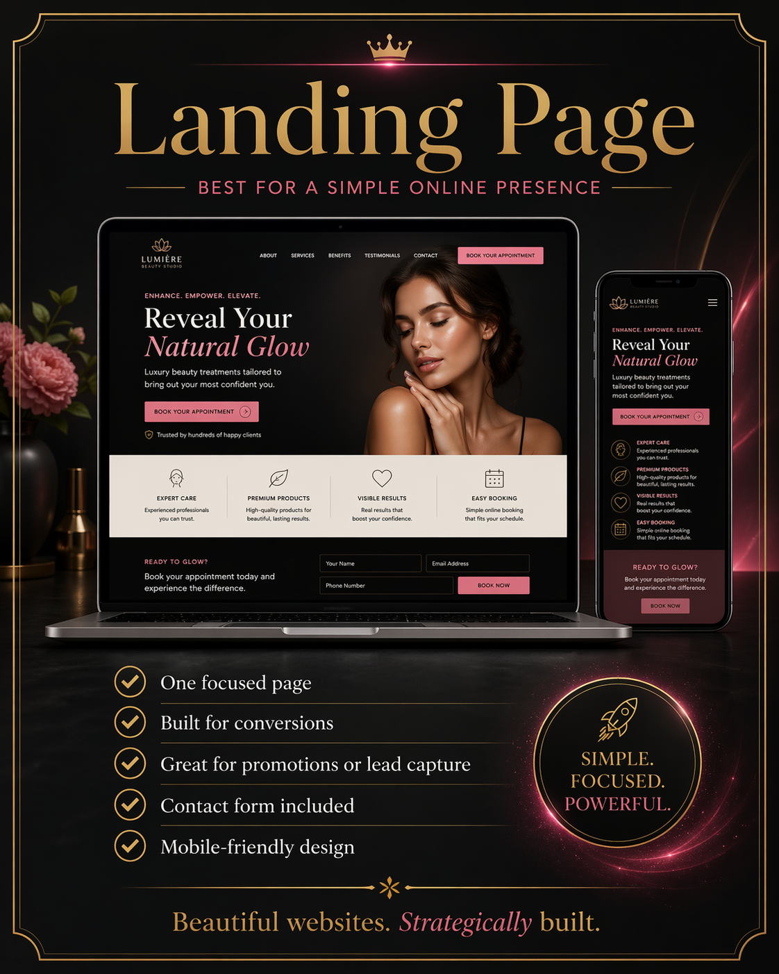 Landing page website design example