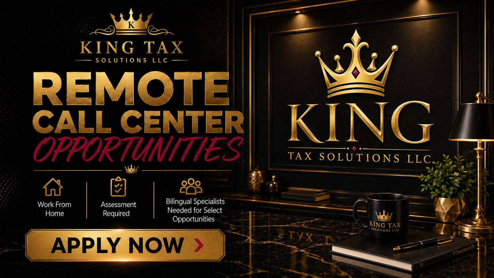 Remote call center opportunities with King Tax Solutions LLC
